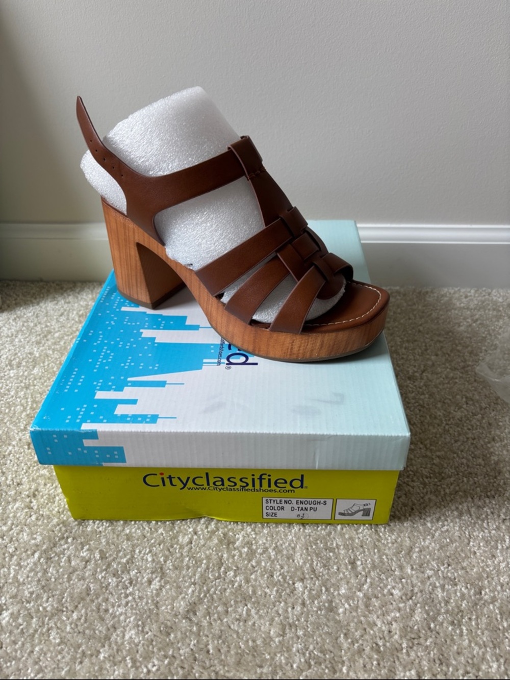 Women’s Tan Platform Heeled Sandals